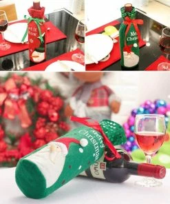 Applique Art Store Urijk Wine Cover Bottle Bags Christmas Dinner Party Table Decorations For Home Santa Claus Snowman Gift New Year Party Supplies