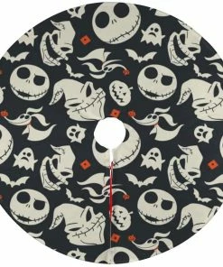 Arkansewn Halloween Decorations Halloween Tree Skirt - 47" - Haunted Houses