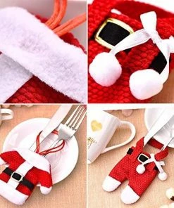The American Store Hot Sale 8Pcs Fancy Santa Christmas Decorations Silverware Holders Pockets Dinner Table Decor Home Decoration
