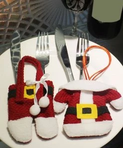 HOUSE SHOP Store 8PCS/SET Modern Design Beautiful Christmas Decorations Home Table Silverware Holder Dinnerware Decoration Holder Bag New Arrival Christmas Home Decor