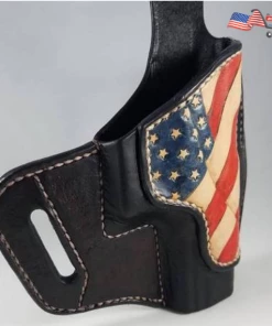 Onlineamericanstore Military Clothing & Accessories Custom Leather Holster With American Flag Theme For Full Size Glock