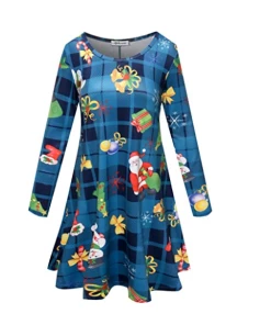 The American Store Autumn Winter New Women Christmas Dresses Long Sleeve O Neck Christmas Tree Snowman Printed Slim Dress Knee Length Big Size F40