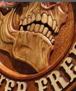 The American Store Accessories Harley Davidson Logo Bike American Patriot Motorcycle Wooden Carved Coat Of Arms Wood Picture Plaques Decor Wall Hanging Gift Home Decor