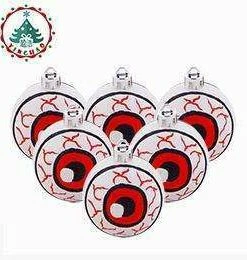 InHoo Decro Store 6pcs Halloween Accessories Party Spider Haunted House Hanging Red Eye Lob Ball Party Supplies Halloween Decor Christmas Balls