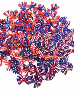Onlineamericanstore 20pcs Pet Puppy Dog Cat Hair Bows Bowknot Hair Bows Red White Blue Pet Hair Accessories Bows Pet Supplies Christmas Pets Collection