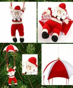 Ordernow Store Christmas Home Ceiling Decorations Parachute 24cm Santa Claus Smowman New Year Hanging Pendant Christmas Decoration Supplies Christmas Snowman Decorations