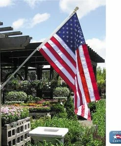 Online American Store Annin Flagmakers Model 2270 American Flag 5x8 Ft. Nylon SolarGuard Nyl-Glo, 100% Made In USA With Sewn Stripes, Embroidered Stars And Brass Grommets.