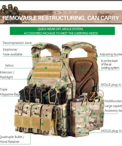 The American Store MEGE Tactical Vest Military Airsoft Camouflage Uniform, Combat Vest Amy Clothing US Navy Seal Colete Tatico Python Chaleco