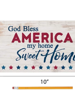EddieBoyDesigns God Bless America My Home Sweet Home, America Wood Sign, Patriotic Wall Art, 4th Of July Sign, Patriotic Wood Decor