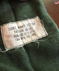 The American Store U.S. Army Medium Vietnam Era | Fatigue OG 107 | Cotton Green Sateen Shirt For Men's Vintage