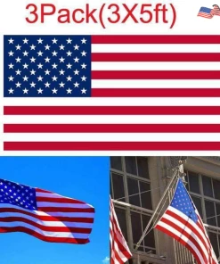Onlineamericanstore 3 PCS Double Sided Printed American Polyester Grommets USA Flag