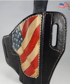 Onlineamericanstore Military Clothing & Accessories Custom Leather Holster With American Flag Theme For Full Size Glock
