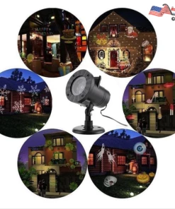Onlineamericanstore 12 Patterns Christmas Decoration Laser Snowflake Projector - Outdoor LED Waterproof Disco Lights For Home & Garden Laser Christmas Lights
