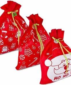 Topicnet Exquisite Christmas Day Decoration Santa Large Sack Stocking Big Gift Bags HO HO Christmas Santa Claus Xmas Gifts Navidad Bags