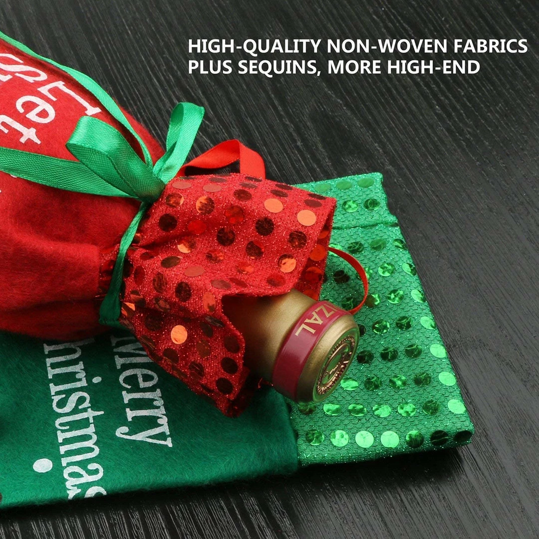 Applique Art Store Urijk Wine Cover Bottle Bags Christmas Dinner Party Table Decorations For Home Santa Claus Snowman Gift New Year Party Supplies 10 Applique Art Store Urijk Wine Cover Bottle Bags Christmas Dinner Party Table Decorations For Home Santa Claus Snowman Gift New Year Party Supplies