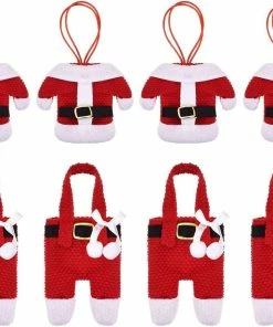 The American Store Hot Sale 8Pcs Fancy Santa Christmas Decorations Silverware Holders Pockets Dinner Table Decor Home Decoration