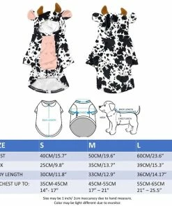 Onlineamericanstore Eeyore Halloween Pet Costume Sizes XS To XL - Cattle Milk Cow 3D