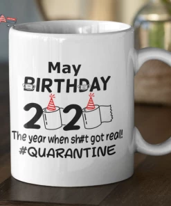 Onlineamericanstore Quaranitine Birthday Gifts May Birthday Mug, Quarantine Mug, Quarantine Birthday, Face Mask, First Quarantine Birthday, Cotton Mask, Reusable Mask, Caution Party