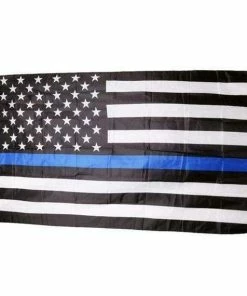 Golden Stars Shop American Flag 90*150cm USA Police Flags Thin American National Banner White And Blue Stars Printed Strip With Brass Grommets PC885857