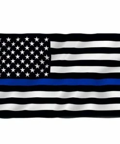 Golden Stars Shop American Flag 90*150cm USA Police Flags Thin American National Banner White And Blue Stars Printed Strip With Brass Grommets PC885857