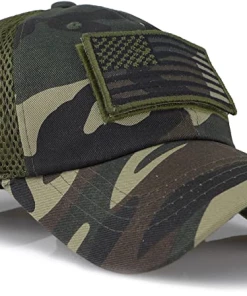 TACVASEN Official Store TACVASEN Tactical Camouflage Baseball Caps Men Summer Mesh Military Army Caps Constructed Trucker Cap Hats With USA Flag Patches
