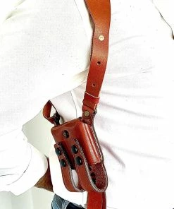 TonyULeathergoods FITS Colt Kimber Springfield Ruger Remington RIA Citadel 45 Model 1911 Tanned Leather Shoulder Holster & Mag Pouch Horizontal Military Clothing & Accessories