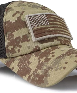 TACVASEN Official Store TACVASEN Tactical Camouflage Baseball Caps Men Summer Mesh Military Army Caps Constructed Trucker Cap Hats With USA Flag Patches