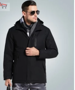 The American Store Men Winter Thick USB Heating Cotton Jacket Waterproof Windbreaker Hooded Winter Coat Men Thick Warm Mens Winter Jacket Parka