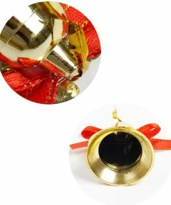 Holaroom Store 9pcs/pack Christmas Bells Christmas Tree Pendant Decorations Creative Gold Bells New Year Gift Christmas New Pendant Decorations Christmas Decorations