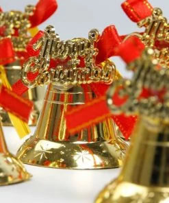 Holaroom Store 9pcs/pack Christmas Bells Christmas Tree Pendant Decorations Creative Gold Bells New Year Gift Christmas New Pendant Decorations Christmas Decorations