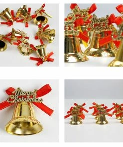 Holaroom Store 9pcs/pack Christmas Bells Christmas Tree Pendant Decorations Creative Gold Bells New Year Gift Christmas New Pendant Decorations Christmas Decorations