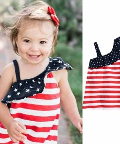 Sophia Store Kids Clothing ARLONEET Summer Baby Dress Baby 4th Of July Star Dress Clothes Sundress Casual Dresses Kids 1 To 5 Years Drop Shipping 30S53
