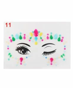The American Store Adhesive Face Stickers Jewelry Gems Temporary Tattoo Face Jewelry Festival Party Body Gems Rhinestone Flash Tattoos Body Make Up