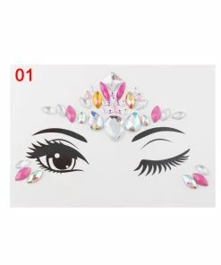The American Store Adhesive Face Stickers Jewelry Gems Temporary Tattoo Face Jewelry Festival Party Body Gems Rhinestone Flash Tattoos Body Make Up