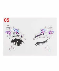 The American Store Adhesive Face Stickers Jewelry Gems Temporary Tattoo Face Jewelry Festival Party Body Gems Rhinestone Flash Tattoos Body Make Up