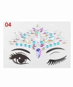 The American Store Adhesive Face Stickers Jewelry Gems Temporary Tattoo Face Jewelry Festival Party Body Gems Rhinestone Flash Tattoos Body Make Up