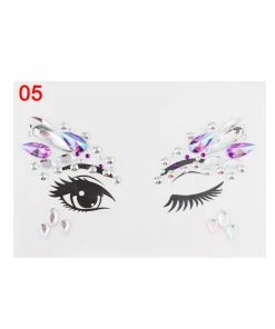 The American Store Adhesive Face Stickers Jewelry Gems Temporary Tattoo Face Jewelry Festival Party Body Gems Rhinestone Flash Tattoos Body Make Up