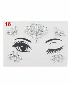The American Store Adhesive Face Stickers Jewelry Gems Temporary Tattoo Face Jewelry Festival Party Body Gems Rhinestone Flash Tattoos Body Make Up