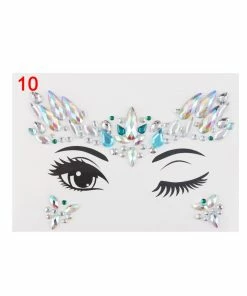 The American Store Adhesive Face Stickers Jewelry Gems Temporary Tattoo Face Jewelry Festival Party Body Gems Rhinestone Flash Tattoos Body Make Up