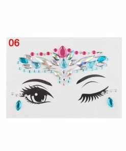 The American Store Adhesive Face Stickers Jewelry Gems Temporary Tattoo Face Jewelry Festival Party Body Gems Rhinestone Flash Tattoos Body Make Up