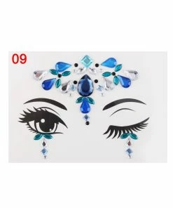 The American Store Adhesive Face Stickers Jewelry Gems Temporary Tattoo Face Jewelry Festival Party Body Gems Rhinestone Flash Tattoos Body Make Up