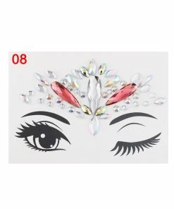 The American Store Adhesive Face Stickers Jewelry Gems Temporary Tattoo Face Jewelry Festival Party Body Gems Rhinestone Flash Tattoos Body Make Up