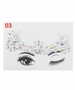 The American Store Adhesive Face Stickers Jewelry Gems Temporary Tattoo Face Jewelry Festival Party Body Gems Rhinestone Flash Tattoos Body Make Up