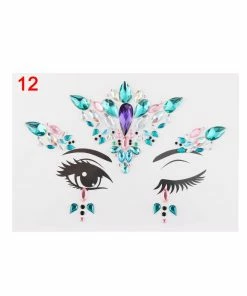 The American Store Adhesive Face Stickers Jewelry Gems Temporary Tattoo Face Jewelry Festival Party Body Gems Rhinestone Flash Tattoos Body Make Up