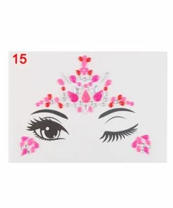 The American Store Adhesive Face Stickers Jewelry Gems Temporary Tattoo Face Jewelry Festival Party Body Gems Rhinestone Flash Tattoos Body Make Up