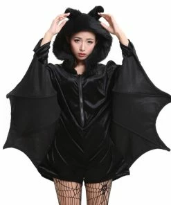 Cosdiy. Store Couple Halloween Costume Adult Kids Halloween Family Bat Costume Couples Group Black Fleece Outfit Fancy Idea Catsuit Clothing For Ladies Plus Size M-XL