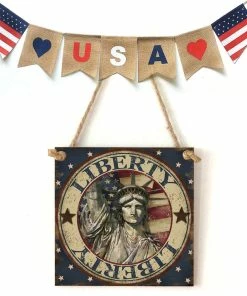 Onlineamericanstore American 4th Of July Independence Day Wooden Plaque Sign God Bless America