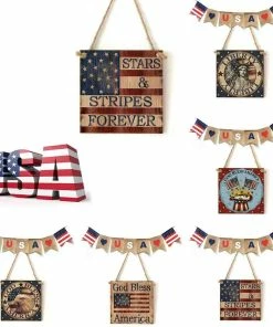 Onlineamericanstore American 4th Of July Independence Day Wooden Plaque Sign God Bless America