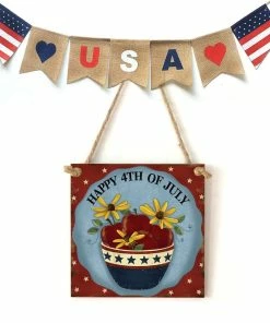 Onlineamericanstore American 4th Of July Independence Day Wooden Plaque Sign God Bless America