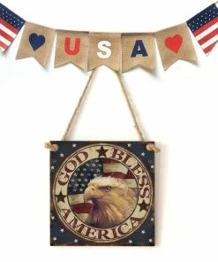 Onlineamericanstore American 4th Of July Independence Day Wooden Plaque Sign God Bless America